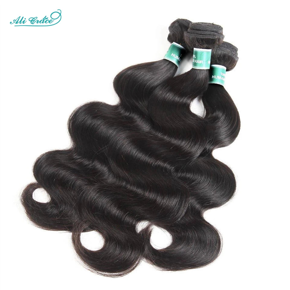 Ali Grace Hair Brazilian Body Wave Bundles With Frontal 13x4 Body Wave Human Hair 3 Bundles With 13x4 Frontal Transparent Lace