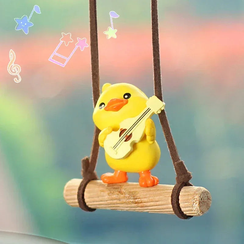 Cartoon Cute animated car accessories Swinging Duck pendant Car rearview mirror ornaments Birthday Gift Couple Car Accessories