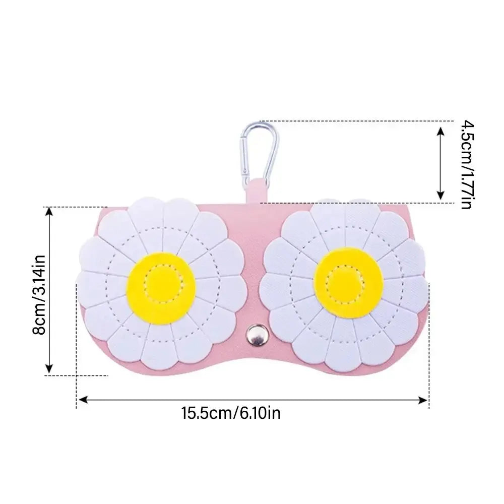 INS Cartoon Women Portable Sun Eye Glasses Box PU Leather Eyewear Case Sunglasses Cute Protection Bags