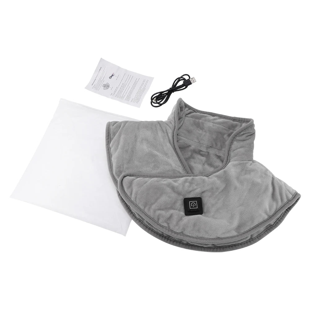 Electric Heating Shoulder Neck Pad Massager Three Gear Hot Compress Cervical Shawl Warmer USB for Shoulder Neck Back Relax Brace