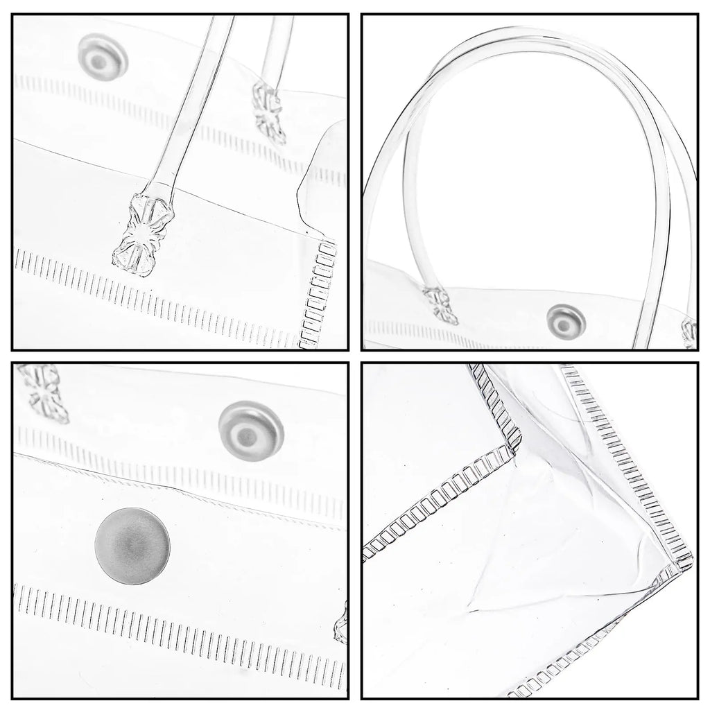 10-100 Pcs Clear Plastic Gift Bags with Handle Transparent Gift Bag Reusable Tote Bag PVC Goodie Bags for Wedding Party Supplies