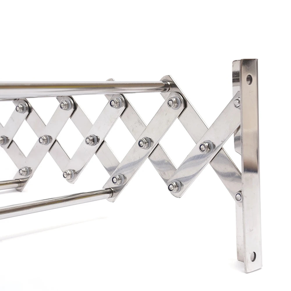 Wall Mounted Clothes Airer 42-80 cm Extendable Clothes Dryer Wall,Towel Rail Made of Stainless Steel w/ 7 Rails for Laundry Room