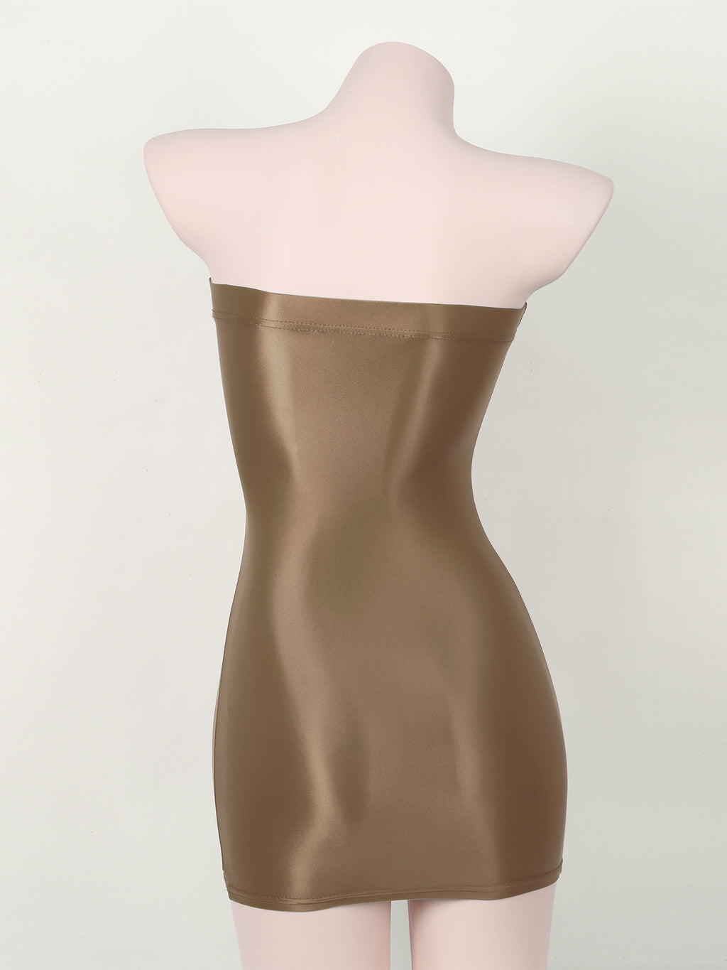 Women Glossy Bodycon Dress Long Sleeve Oil Shiny Smooth Mini Pencil Dress Stretchy Mock Neck Tight  Party Dresses Dance Clubwear