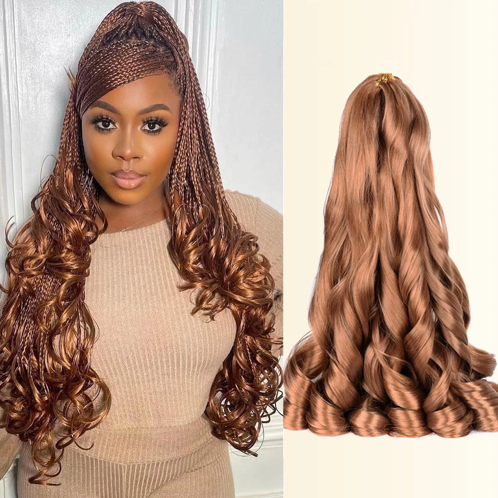 French Curl Braiding Hair 12/16 Inch Loose Wavy Braiding Hair Pre stretched 6 Pack Black Bouncy Braiding Hair French Curls Croch