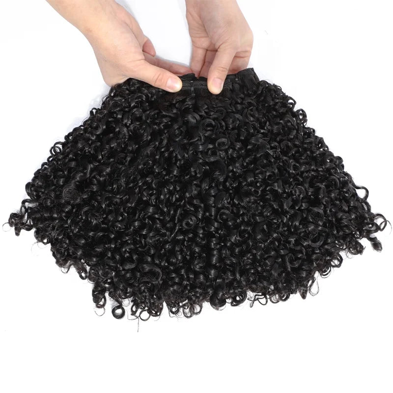 silky healthy double drawn pixie curls virgin vietnamese Raw Indian Kinky Curly 100% human hair Extension Bundles No Closure