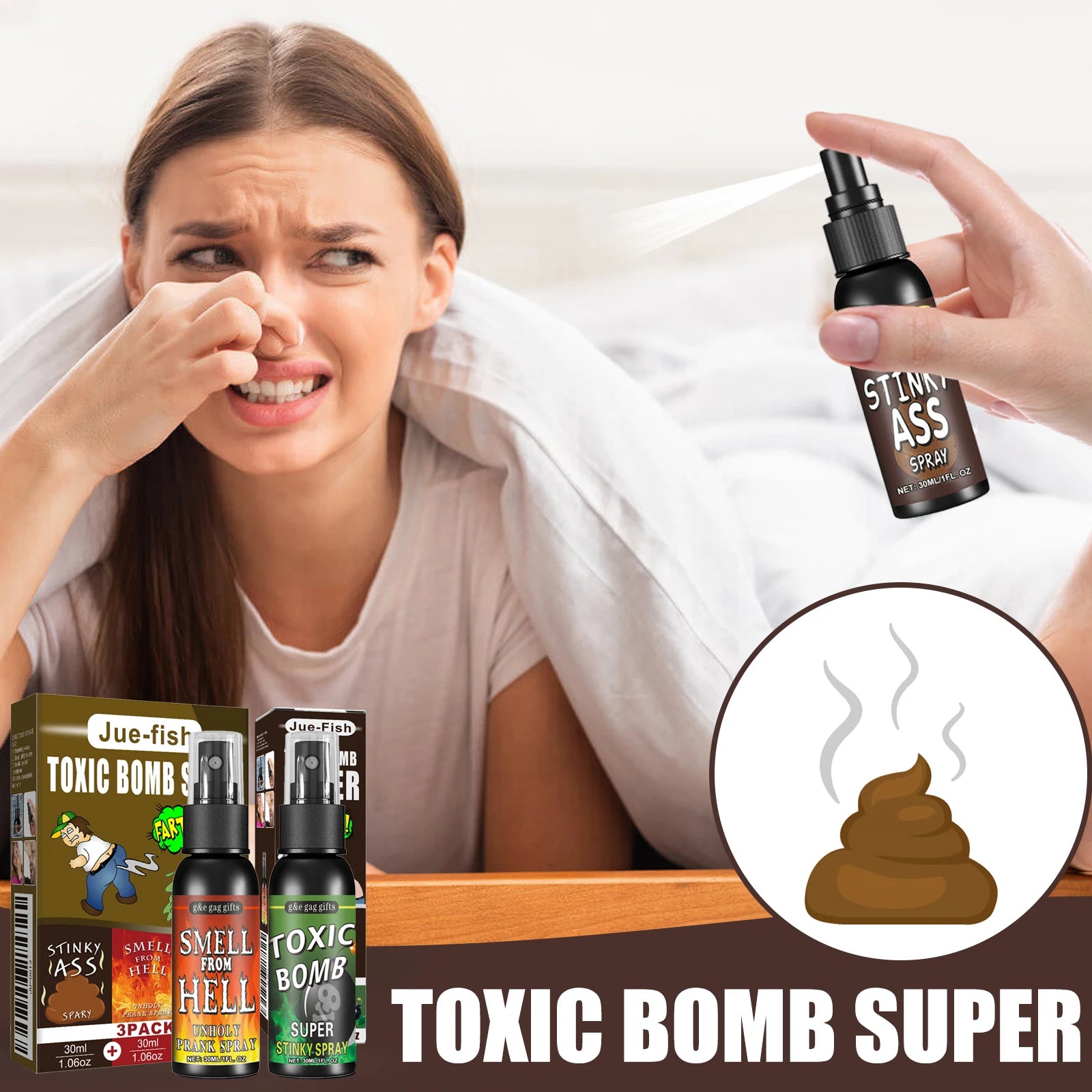 Novelties Liquid Fart Gag Prank Joke Spray Can Stink Bomb Smelly Stinky Gas Joke Sprinkle Prank Family Entertainment Supply