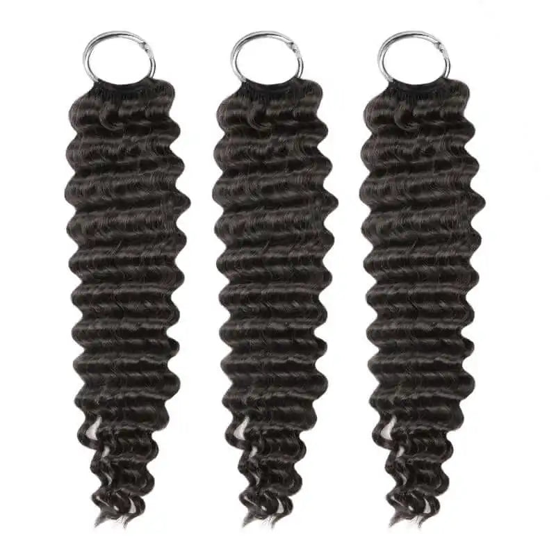 Burmese Curly Spiral Burmese Curly Kinky Straight Curl Knotless Pre-Separated Feather Human hair Crochet Hair Extensions
