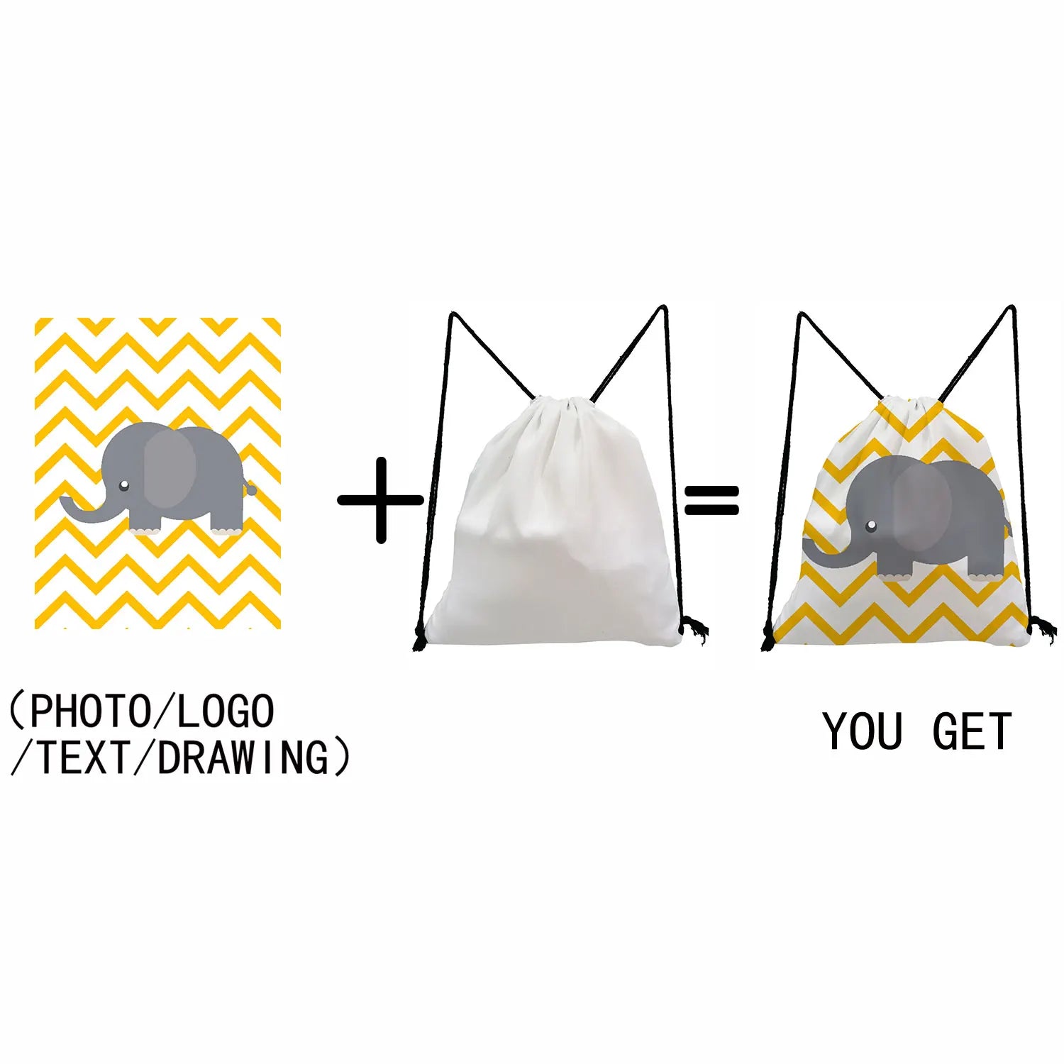 Personal Customize Women Drawstring Bag Child Backpack With Print Logo Custom Your Pictures Book Bag DIY School Bags Shoe Pocket